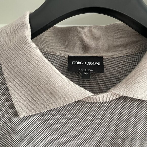 Giorgio Armani grey buttonless short sleeved polo - Picture 4 of 4